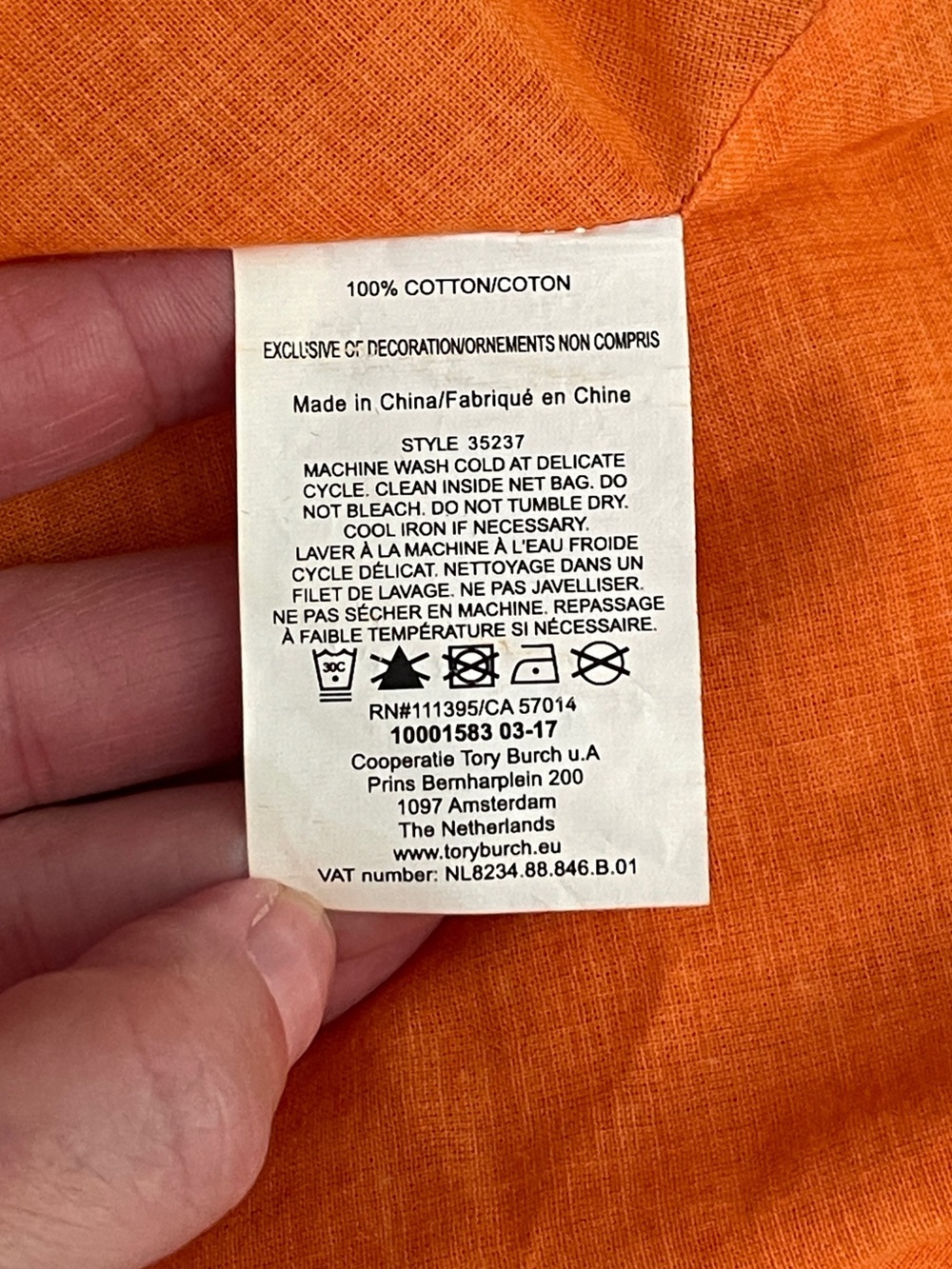 TORY BURCH Orange Pom-Pom Hem Frill Halter Tank Top 100% Cotton Sz 12 - Picture 6 of 10